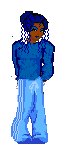 A doll maker blue haired black doll